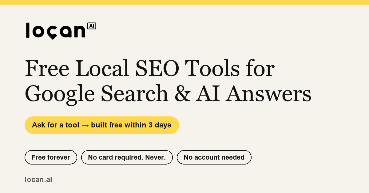 I open-sourced the free local SEO tools we built for our clients and I'll build any tool you ask for